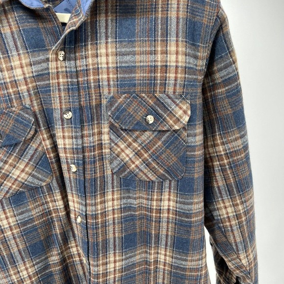 Vintage Northern Summit Wool Blend Plaid Shirt Jacket Flannel Quilt Lined Size M - Picture 5 of 10